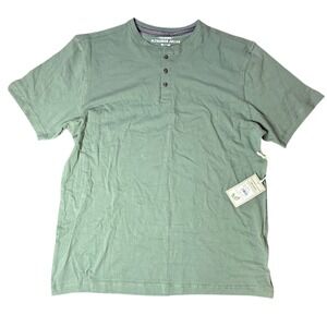 Alexander Julian Colours Mens XL Faded Grass Henley T-Shirt Organic Cotton